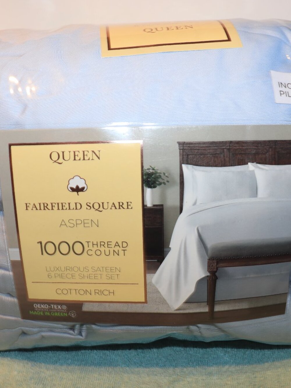 Fairfield Square Collection 1000 TC Sateen 6-Pc. Sheet Set, Queen, Blue